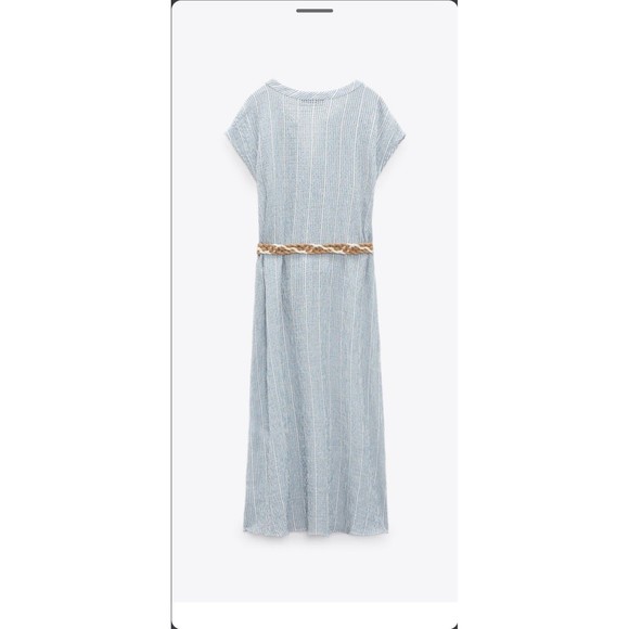 Zara striped belted midi Dress - Picture 9 of 11